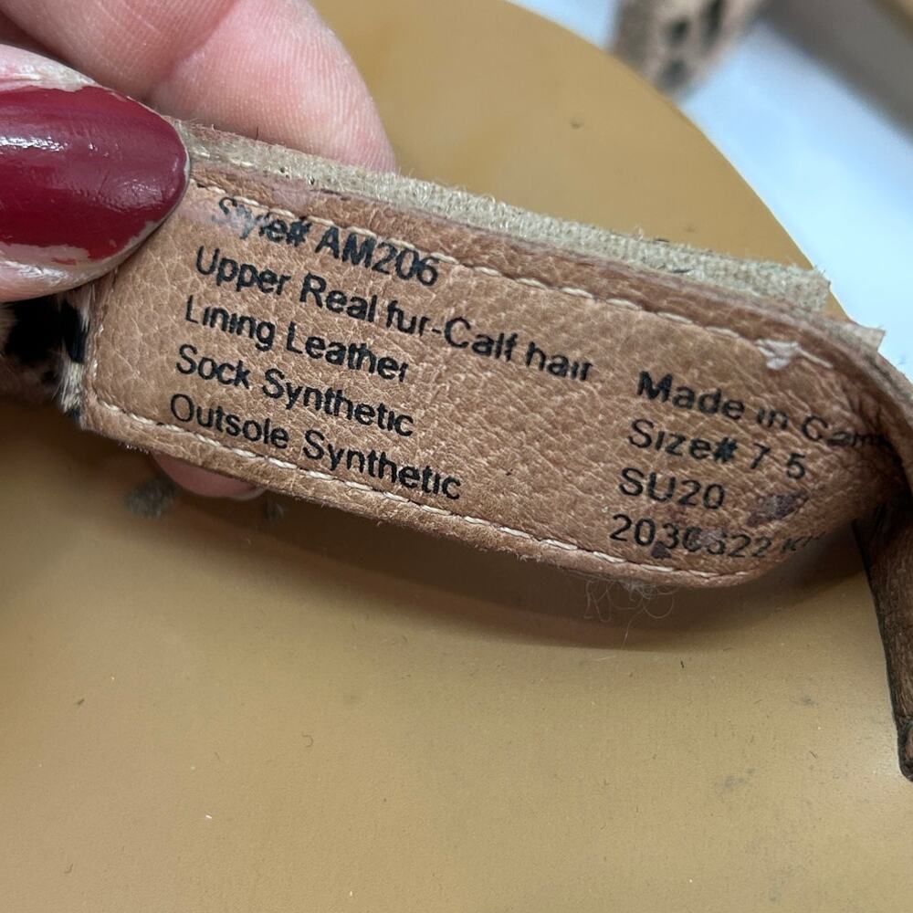 Madewell The Maggie Sandal 7.5 Brown Beige Calf Hair Leather Strappy Neutral - Picture 6 of 6